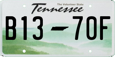 TN license plate B1370F