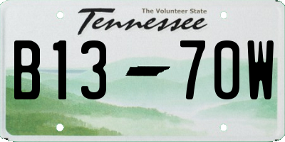 TN license plate B1370W