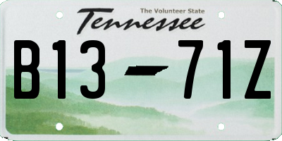 TN license plate B1371Z