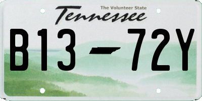 TN license plate B1372Y