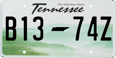 TN license plate B1374Z