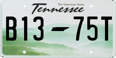 TN license plate B1375T