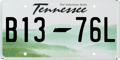 TN license plate B1376L