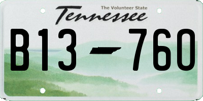 TN license plate B1376O