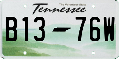 TN license plate B1376W