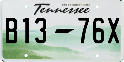 TN license plate B1376X
