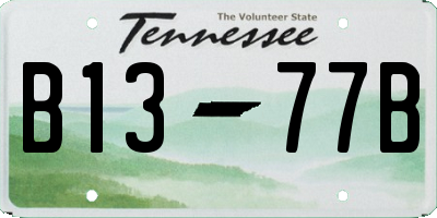 TN license plate B1377B