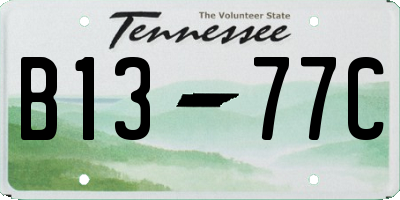 TN license plate B1377C