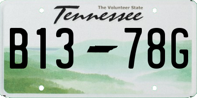 TN license plate B1378G