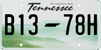 TN license plate B1378H