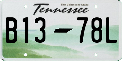TN license plate B1378L