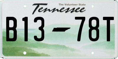 TN license plate B1378T