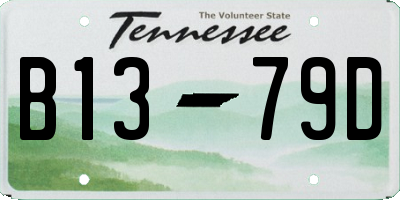 TN license plate B1379D