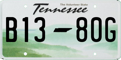 TN license plate B1380G
