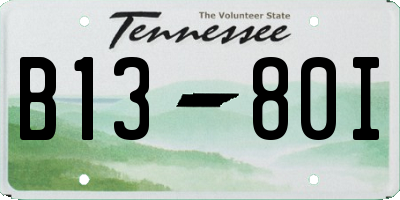 TN license plate B1380I