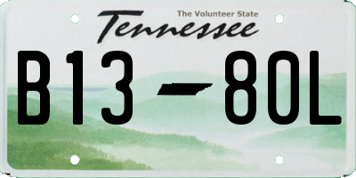 TN license plate B1380L