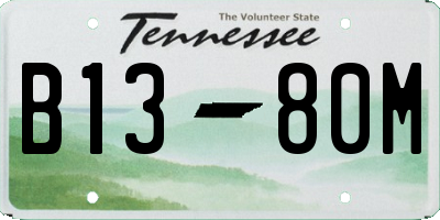 TN license plate B1380M