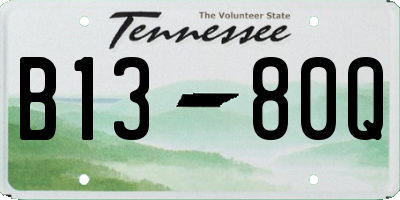 TN license plate B1380Q