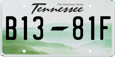 TN license plate B1381F