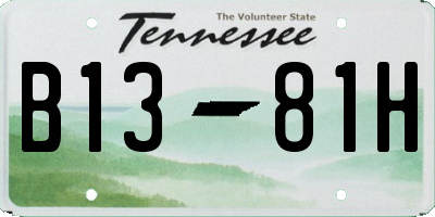 TN license plate B1381H