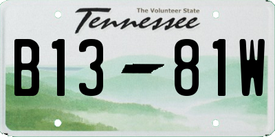 TN license plate B1381W
