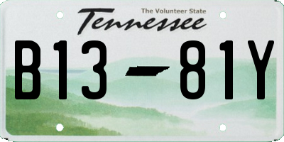 TN license plate B1381Y