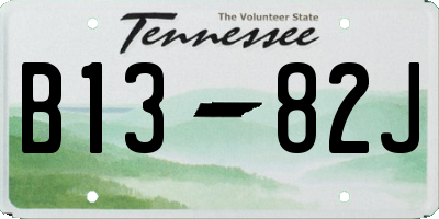 TN license plate B1382J