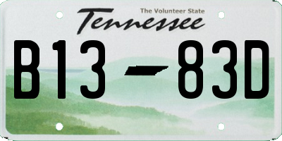 TN license plate B1383D