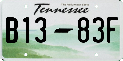 TN license plate B1383F