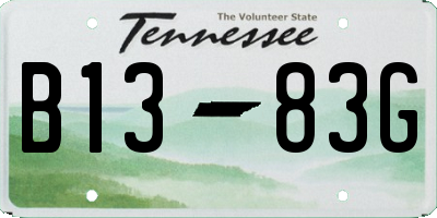 TN license plate B1383G