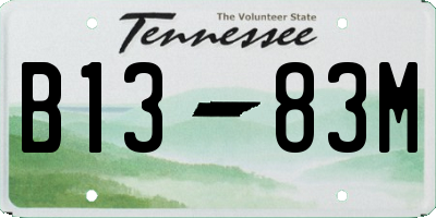TN license plate B1383M