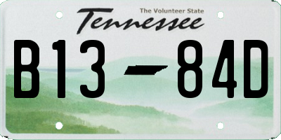TN license plate B1384D