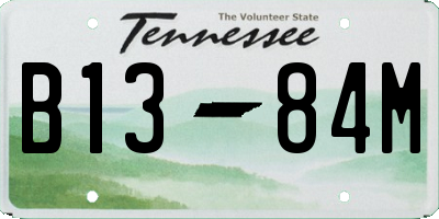 TN license plate B1384M