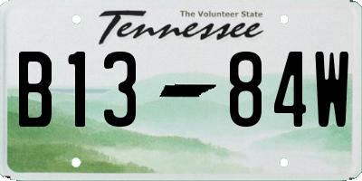 TN license plate B1384W