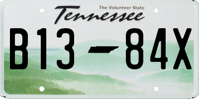 TN license plate B1384X