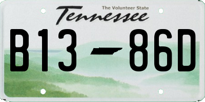 TN license plate B1386D