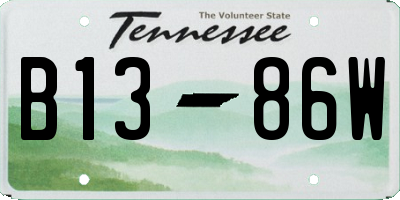 TN license plate B1386W