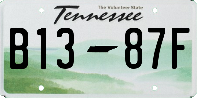 TN license plate B1387F