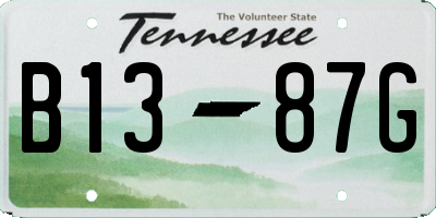 TN license plate B1387G