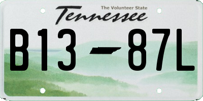 TN license plate B1387L