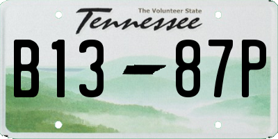 TN license plate B1387P