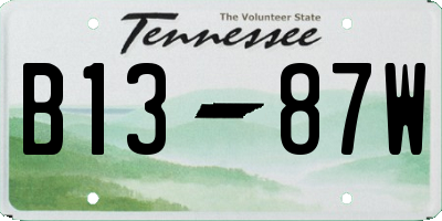 TN license plate B1387W