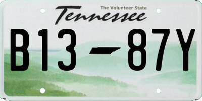 TN license plate B1387Y