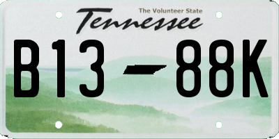 TN license plate B1388K