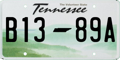 TN license plate B1389A