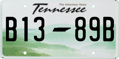 TN license plate B1389B