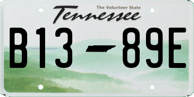 TN license plate B1389E