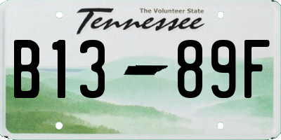 TN license plate B1389F