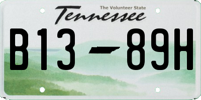TN license plate B1389H