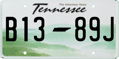 TN license plate B1389J